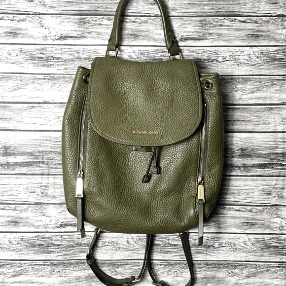 Trendy olive green MK backpack used <3 times MICHAEL Michael Kors | Bags | Trendy Olive Green Mk Backpack  main image 2